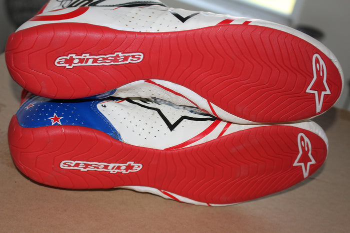 Pair of Scott Dixon Autographed Race Worn Shoes, Ganassi LOA