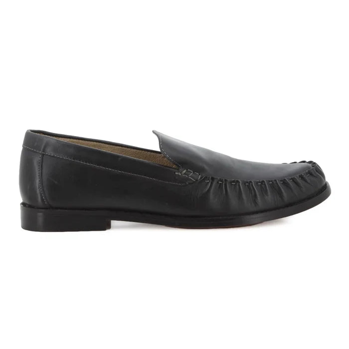 Pedro Slip Ons Black Waxy Leather