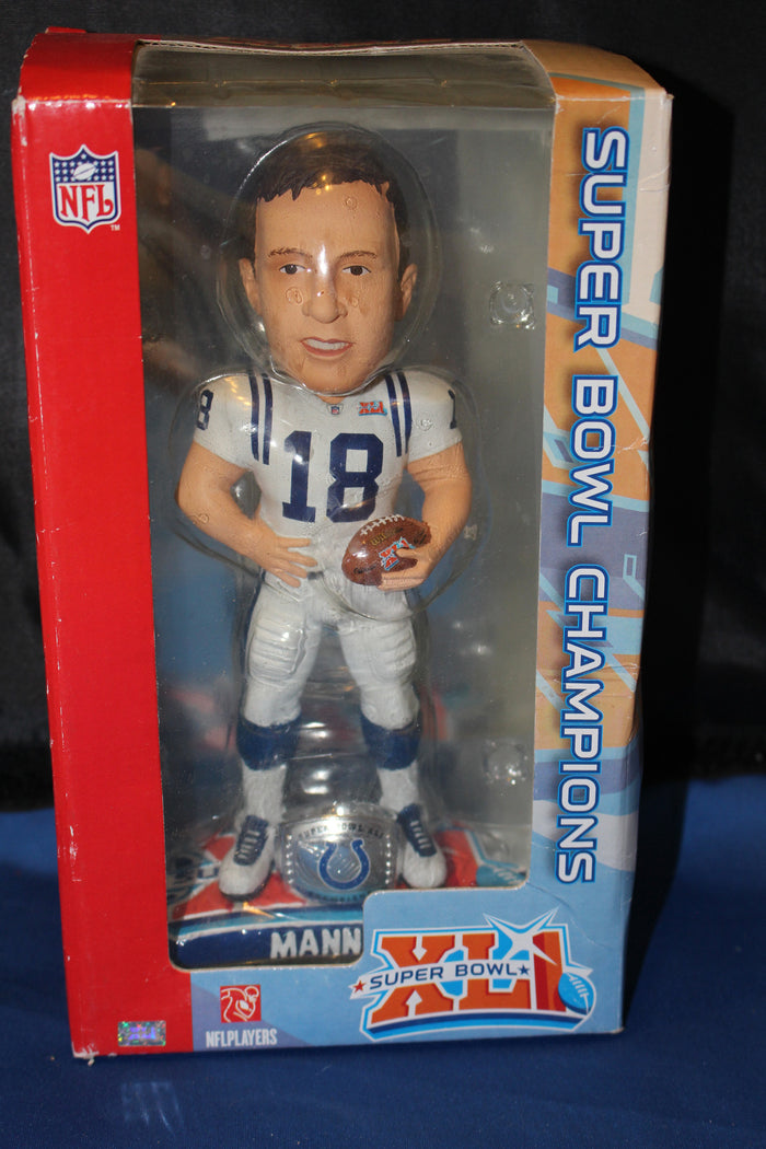 Peyton Manning Super Bowl XLI Bobblehead New in Box - Vintage Indy Sports