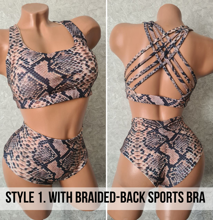 Pole dance outfit snake print