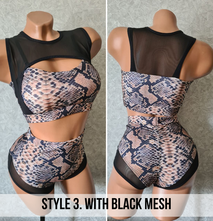Pole dance outfit snake print
