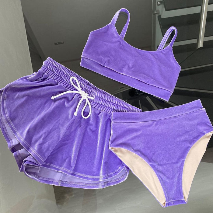 Pole dance wear velvet, Middle waisted panties and bra velvet
