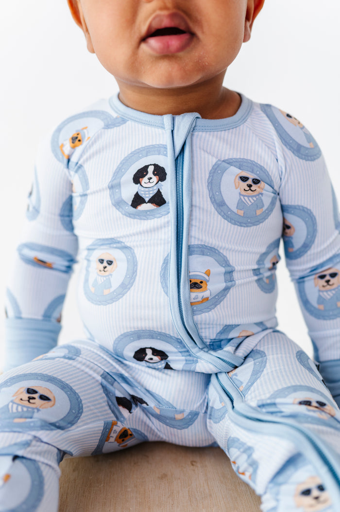Porthole Pups Convertible Footies - Blue