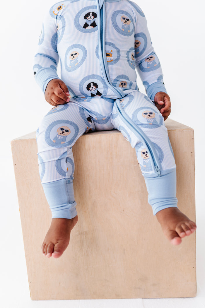 Porthole Pups Convertible Footies - Blue