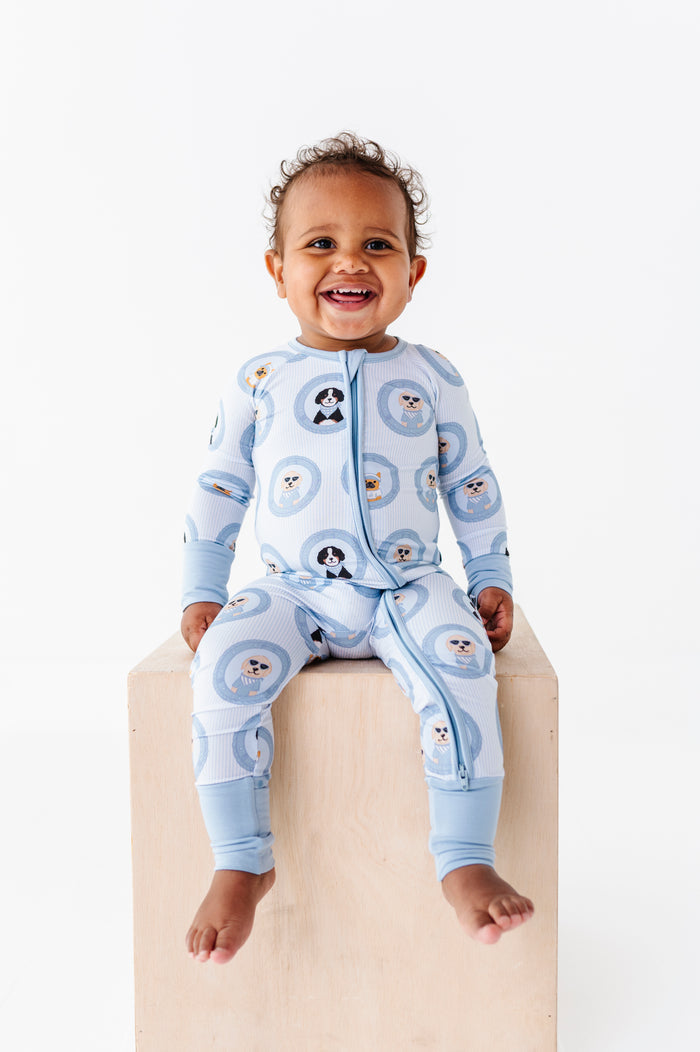 Porthole Pups Convertible Footies - Blue