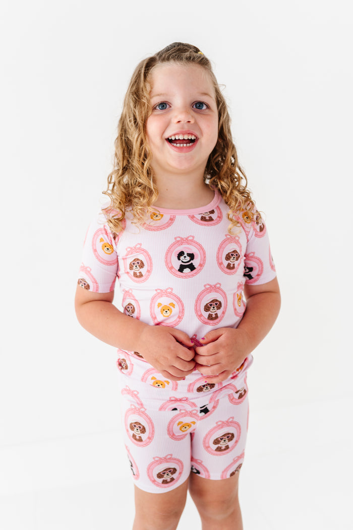 Porthole Pups Shorts Pajamas - Pink