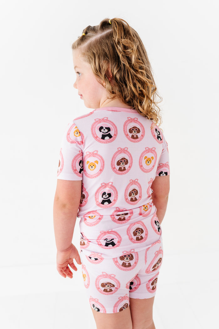 Porthole Pups Shorts Pajamas - Pink