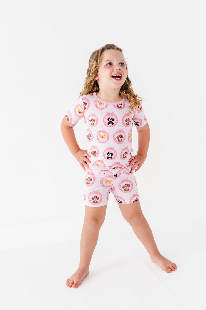 Porthole Pups Shorts Pajamas - Pink