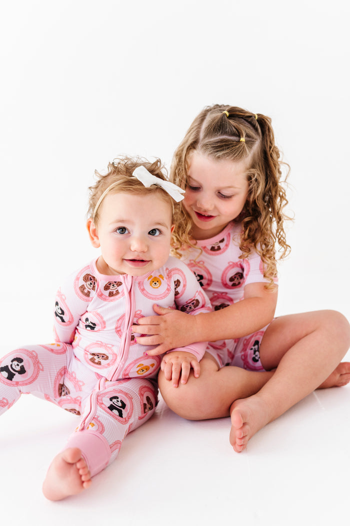 Porthole Pups Shorts Pajamas - Pink