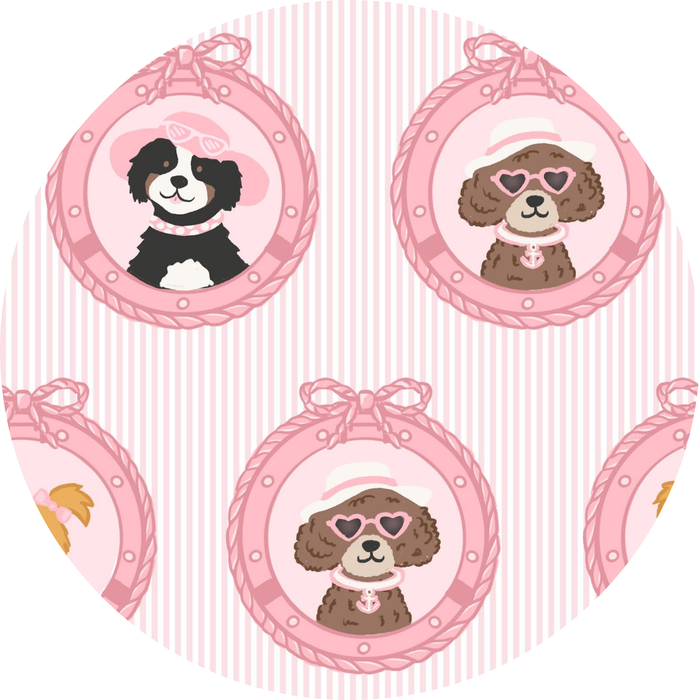 Porthole Pups Shorts Pajamas - Pink