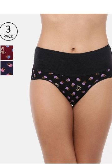 Printed Highrise Tummy-trimmer- Pack of 3