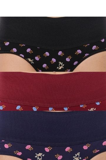 Printed Highrise Tummy-trimmer- Pack of 3