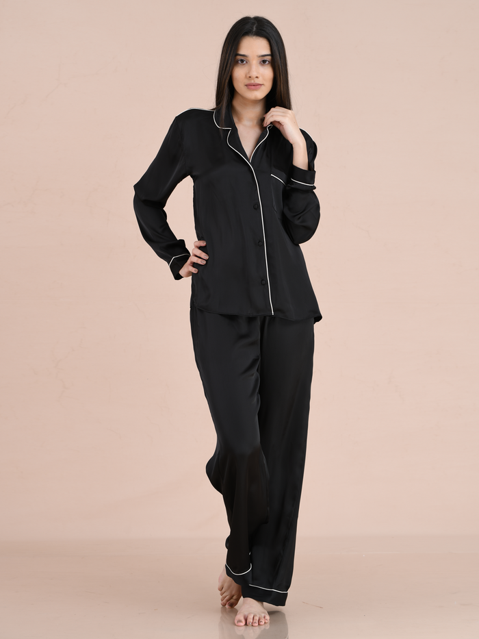 Pyjama Pant With Long Sleeves Black