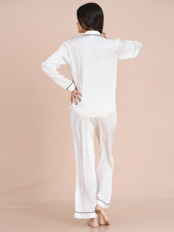 Pyjama Pant With Long Sleeves White
