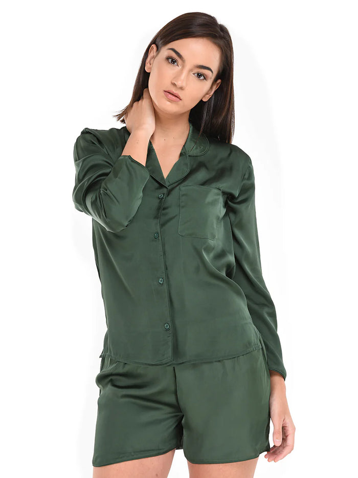 Pyjama Short With Long Sleeves Green