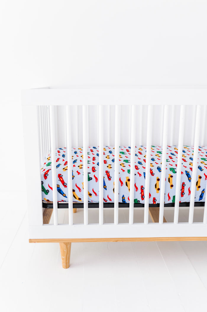 Racing Stripes Crib Sheet