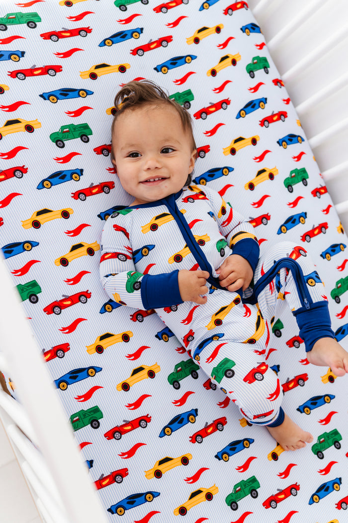 Racing Stripes Crib Sheet