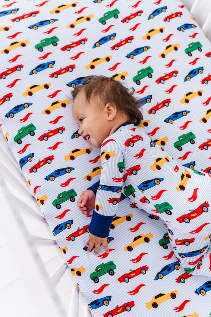 Racing Stripes Crib Sheet