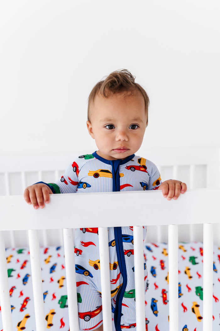 Racing Stripes Crib Sheet