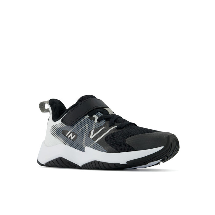 Rave Run v2 Bungee Lace with Top Strap - Black with NB 103 White - Kids