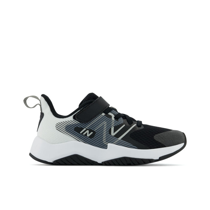 Rave Run v2 Bungee Lace with Top Strap - Black with NB 103 White - Kids