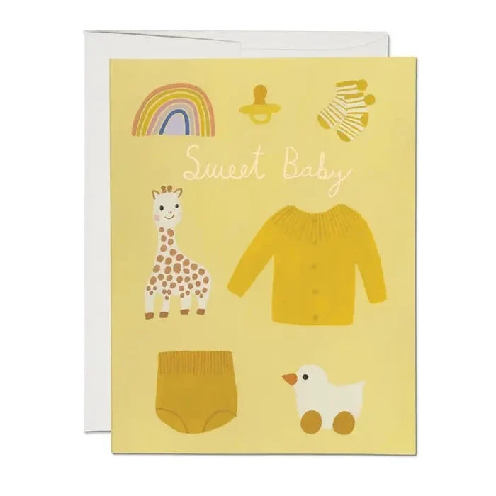 Red Cap Cards - Yellow Baby Greeting Card