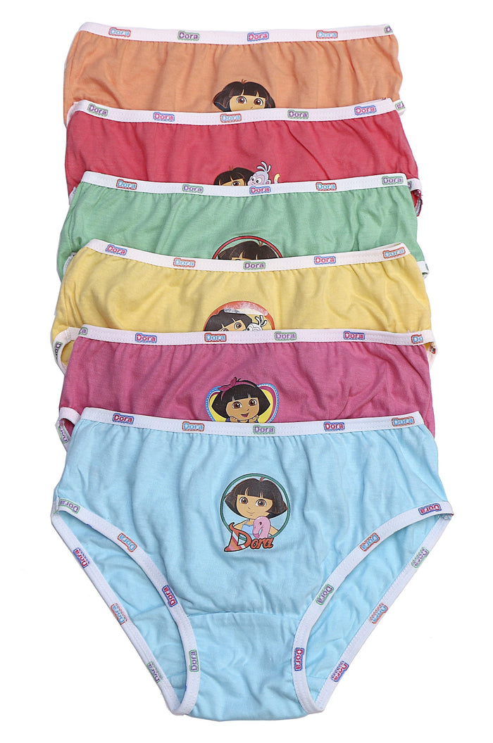 Red Rose Girls' Cotton Briefs Pack of 6 – Dora the Explorer Printed Innerwear | BABY-147
