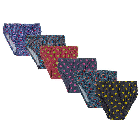 Red Rose Girls' Cotton Printed Panties – Pack of 6 | BABY-66