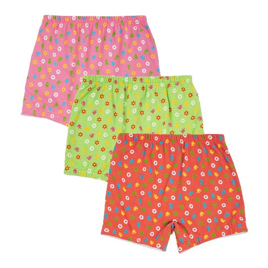 Red Rose Girls PantiesGirls' Floral Cotton Boxer Shorts – Pack of 3 – Soft & Colorful Innerwear | BABY-78
