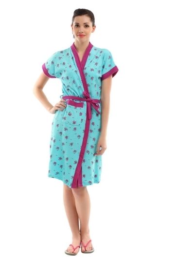 Red Rose Printed Bathrobe