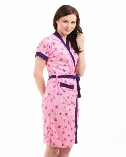 Red Rose Printed Bathrobe