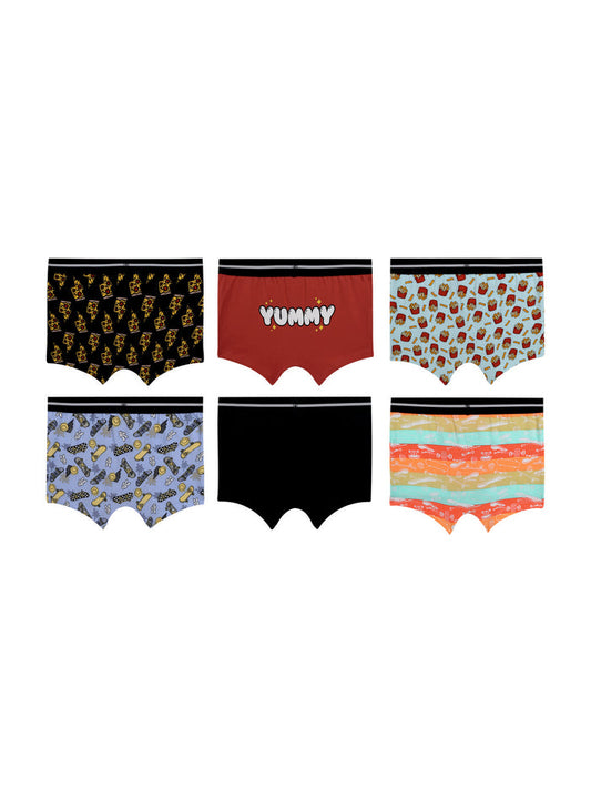 Red rose Stretchy Printed Trunks for Boys | JR-532 PACK OF 3