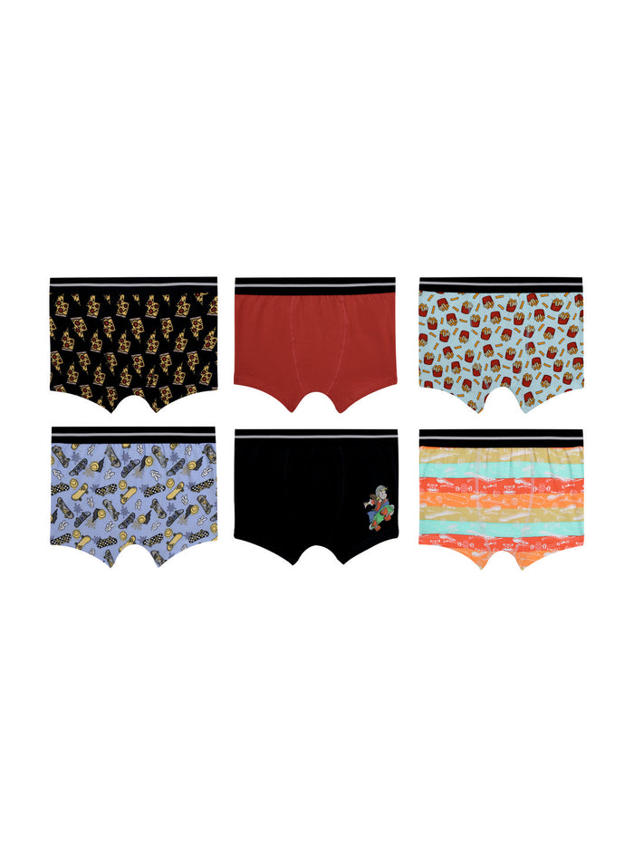 Red rose Stretchy Printed Trunks for Boys | JR-532 PACK OF 3