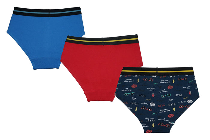 Redrose Boys’ Briefs – 3-Pack Space Adventure Print Underwear | 100% Cotton | JR-544