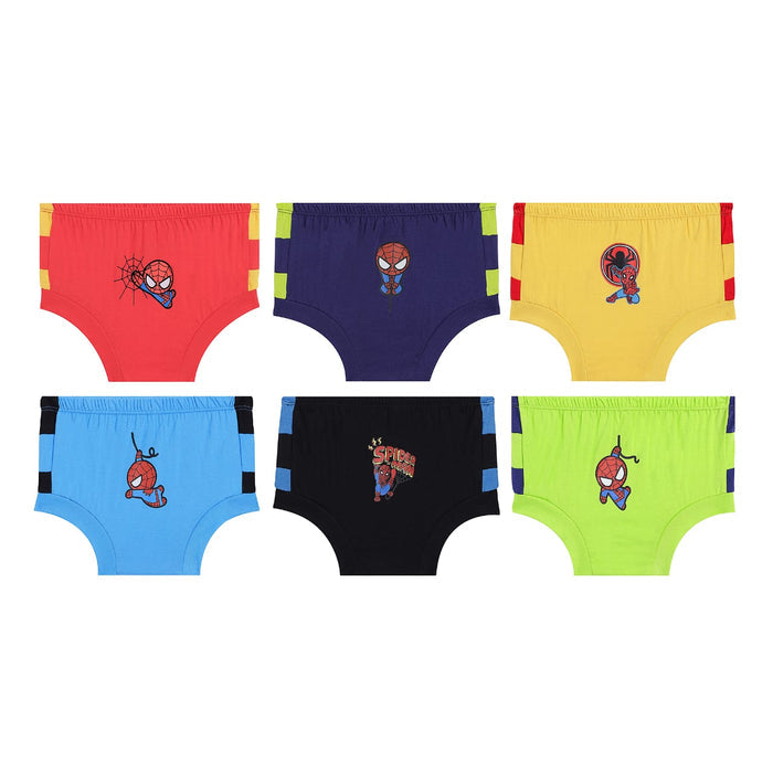 Redrose Boys Briefs – Pack of 6 | Spider-Man Printed Cotton Innerwear | JR-05CL