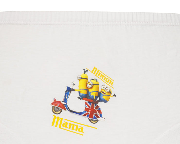 Redrose Boys Cotton Briefs – Pack of 3 | Minions Printed White Innerwear | JR-05WH