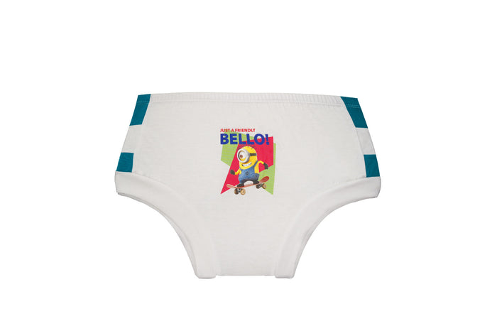 Redrose Boys Cotton Briefs – Pack of 3 | Minions Printed White Innerwear | JR-05WH