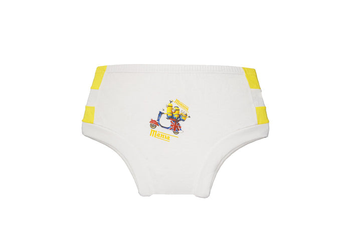 Redrose Boys Cotton Briefs – Pack of 3 | Minions Printed White Innerwear | JR-05WH