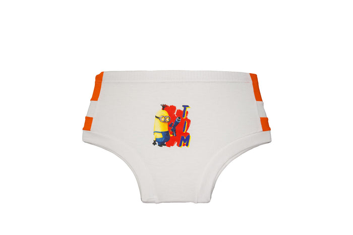 Redrose Boys Cotton Briefs – Pack of 3 | Minions Printed White Innerwear | JR-05WH