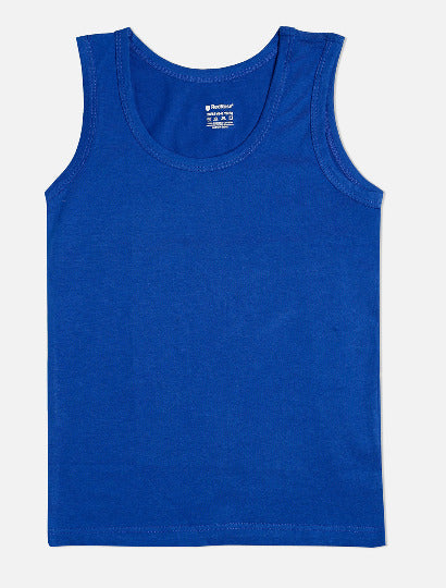 Redrose Boys Cotton Vests – Pack of 5 | Plain Sleeveless Innerwear | Stylish Contrast Trims | VEST_1005CL
