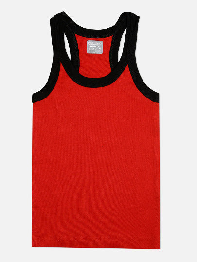 🧒 Redrose Boys Cotton Vests – Pack of 5 | Sleeveless Colorblock Style | Soft & Stretchable | RAZER_RIB