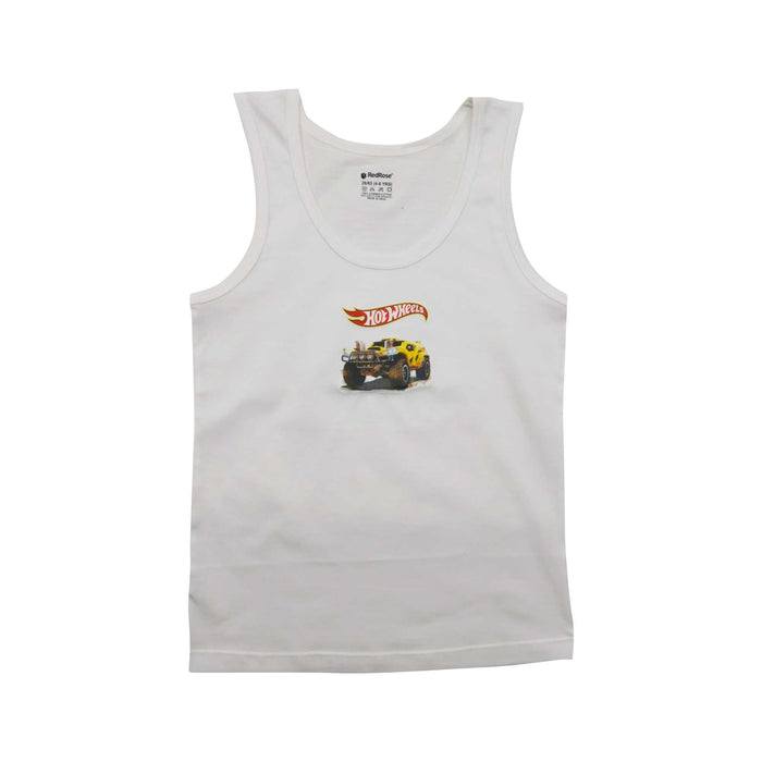 🧒 Redrose Boys Printed Cotton Vests – Pack of 5 | Fun Character Designs | Soft & Breathable | JRV-1005WH