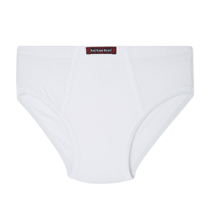 RedRose Boys Solid White Briefs – Pack of 6 | Soft Cotton Innerwear | JR-515