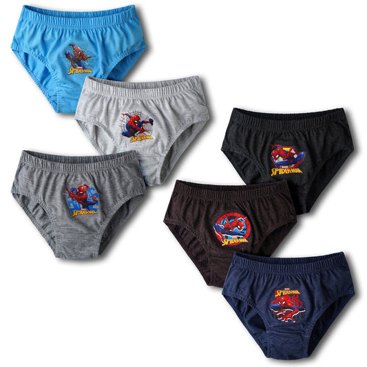 RedRose Boys Spider-Man Boys Briefs – Pack of 6 | Soft Cotton Innerwear for Kids | JR-67