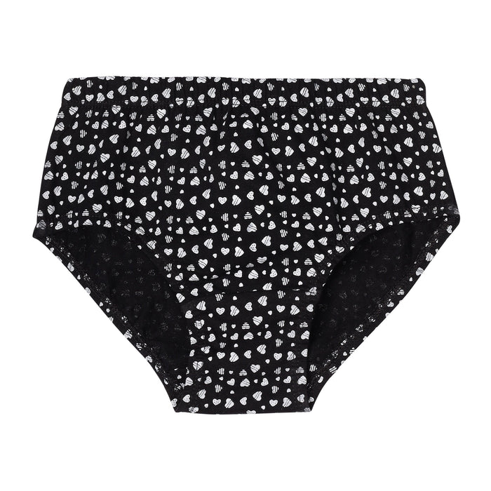 Redrose Girls’ Black & White Printed Cotton Panties – Pack of 6 | Soft & Breathable Everyday Briefs | BABY-64