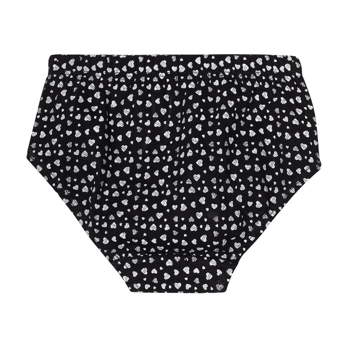 Redrose Girls’ Black & White Printed Cotton Panties – Pack of 6 | Soft & Breathable Everyday Briefs | BABY-64