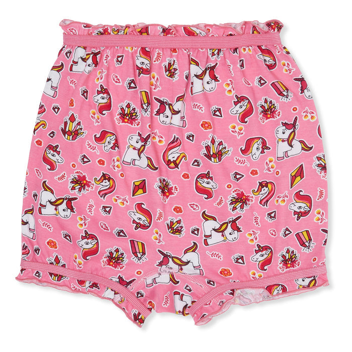 Redrose Girls' Cartoon Print Bloomers – Pack of 6 | Soft Cotton Comfort for Everyday Wear 🦄🌈 | BLM-237