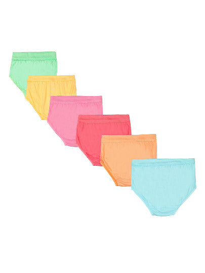 Redrose Girls' Cartoon Print Cotton Panties – Pack of 6 | Soft & Colorful Innerwear | BABY-09