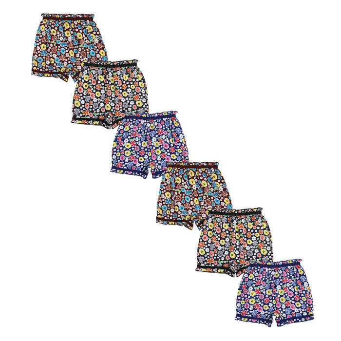 🌼 Redrose Girls Floral Print Cotton Bloomers – Pack of 6 | Vibrant & Comfy Daily Essentials 👧 | BLM-223