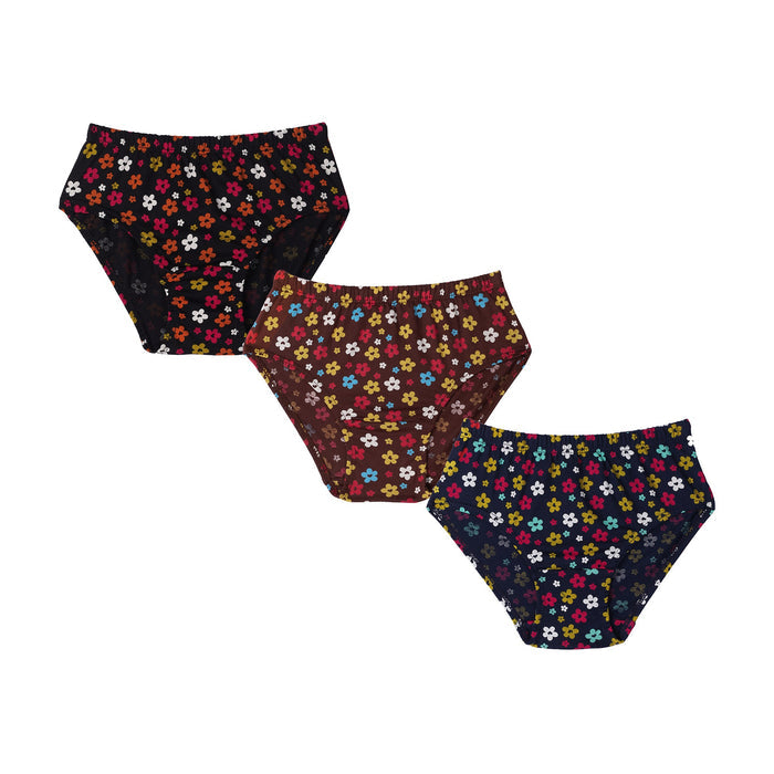 Redrose Girls' Floral Printed Briefs Pack of 6 – Soft Cotton Panties for Kids | BABY-69